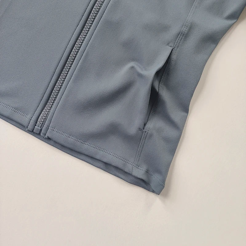 Chaqueta deportiva con cremallera para mujer, camisa de Yoga para Fitness, abrigos para entrenamiento y correr, cárdigan cálido de manga larga para gimnasio, chaqueta ajustada ajustada, ropa deportiva