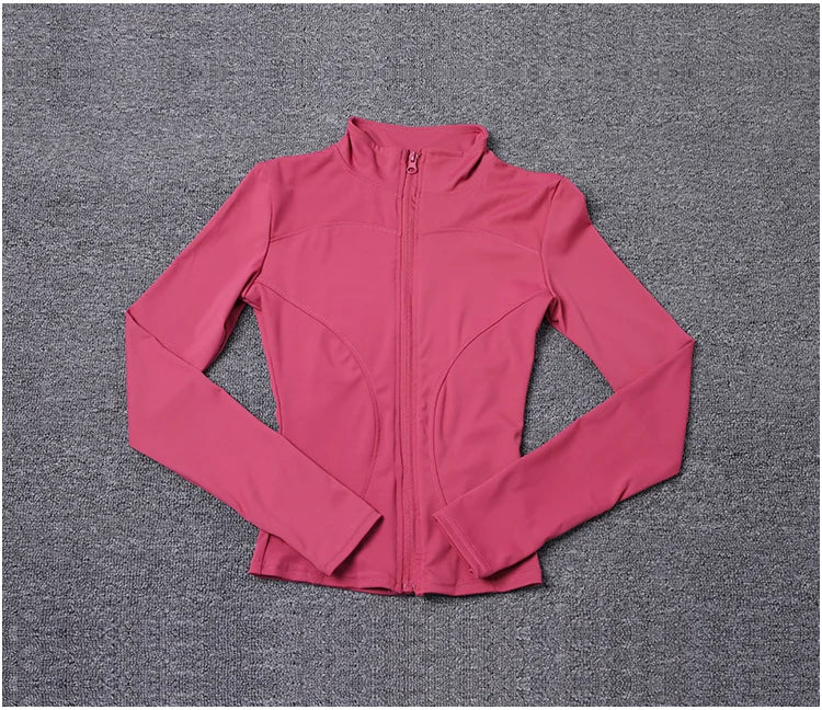 Chaqueta deportiva para mujer, camisa de manga larga, abrigo de entrenamiento, ropa de entrenamiento de gimnasia, ropa deportiva de Yoga