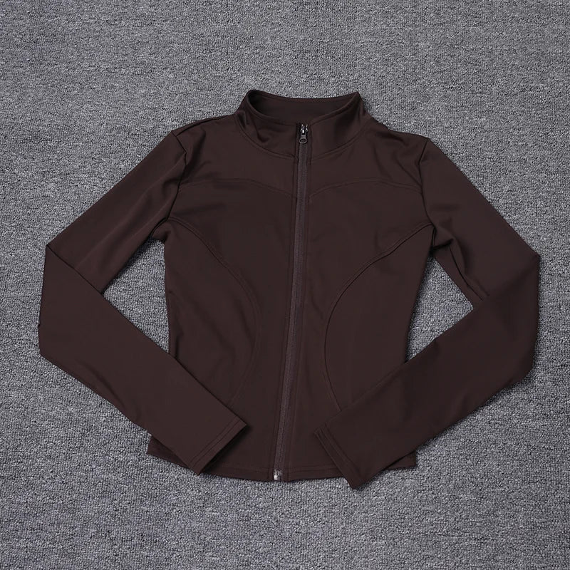 Chaqueta deportiva para mujer, camisa de manga larga, abrigo de entrenamiento, ropa de entrenamiento de gimnasia, ropa deportiva de Yoga