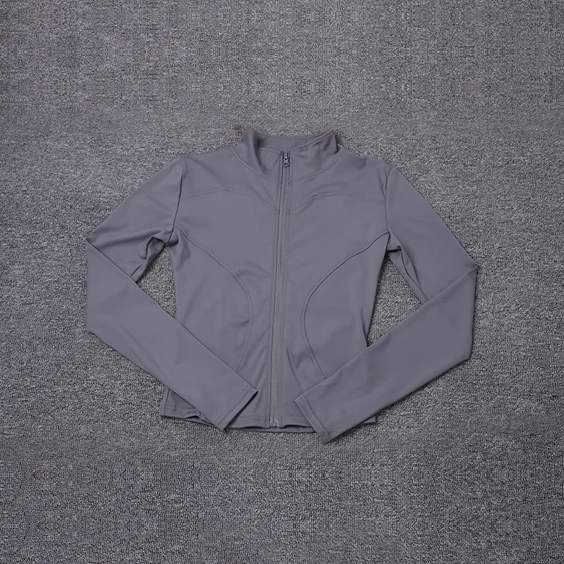 Chaqueta deportiva para mujer, camisa de manga larga, abrigo de entrenamiento, ropa de entrenamiento de gimnasia, ropa deportiva de Yoga