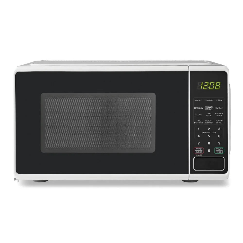 Microwave Oven, 700 Watts, Black, New, LED Display, Kitchen Timer, Household Tabletop Microwave Oven