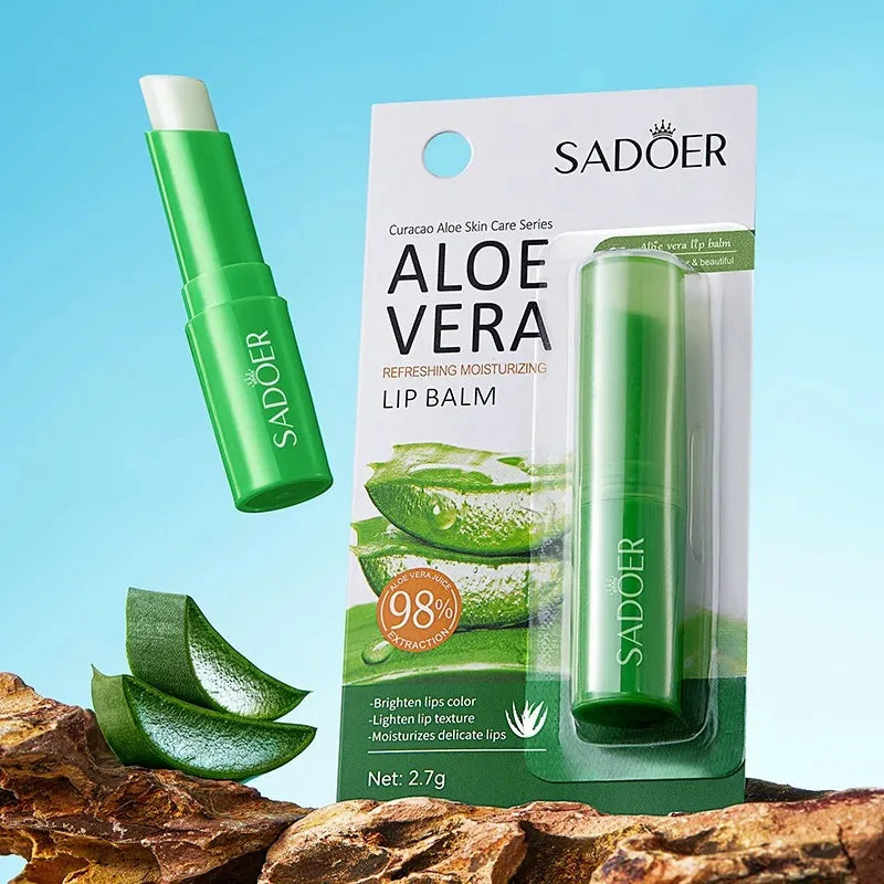 Bálsamo labial de aloe nutritivo, refrescante, hidratante e hidratante que previene grietas y reparar los labios suaves no irritantes