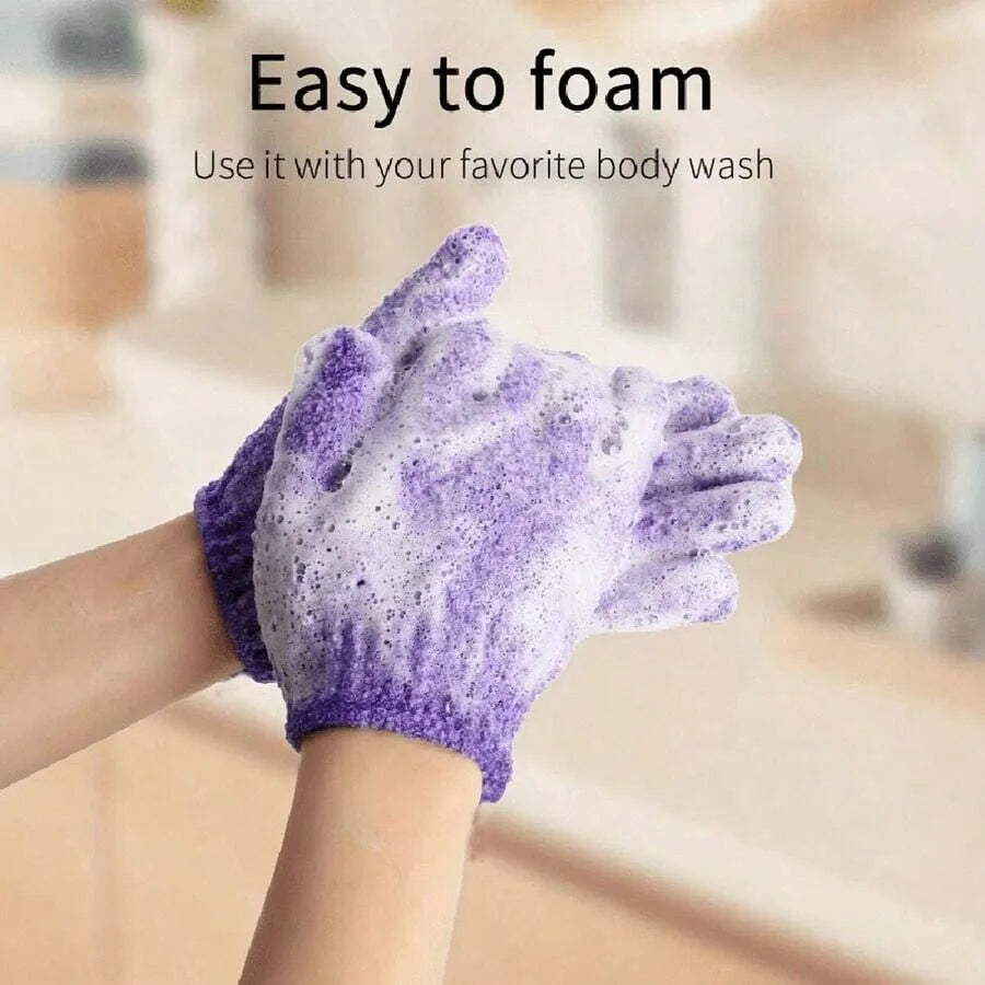 Guantes de ducha exfoliantes reversibles, guantes exfoliantes para el cuerpo, herramientas de limpieza, toalla de baño, productos de baño, exfoliante de espalda, 2 uds./6 uds./12 Uds.