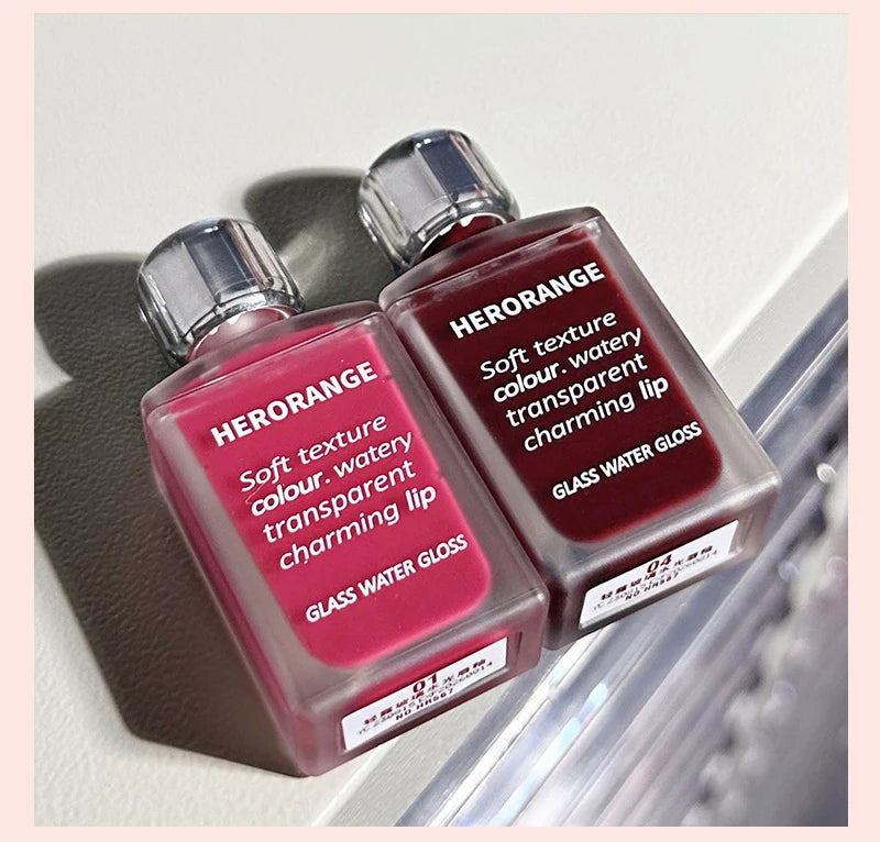 HERORANGE Laca de labios ligera similar al vidrio: brillo de espejo, fórmula hidratante; A prueba de manchas, de larga duración y brillo de la piel