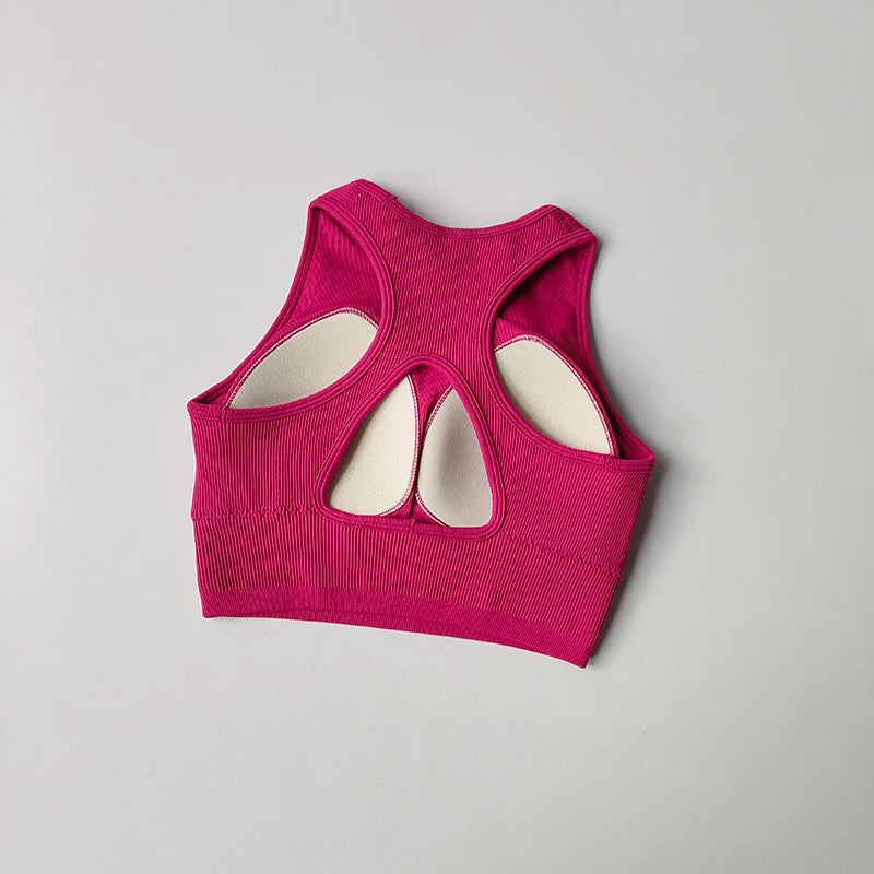 Sports Underwear Integrated Fixed Chest Pad for Women's Yoga Suit Vest Tight and Slimming Fitness Bra I-shaped Back Bra Clothes