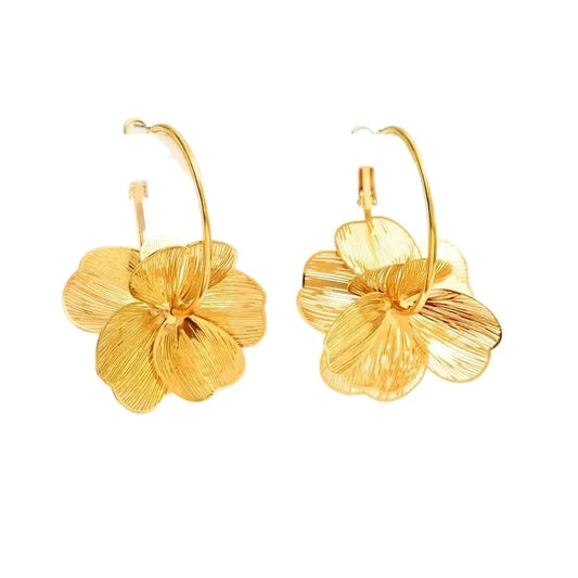 Pendientes colgantes de flor de mariposa, pendientes Vintage dorados, accesorios de joyería para fiesta y boda