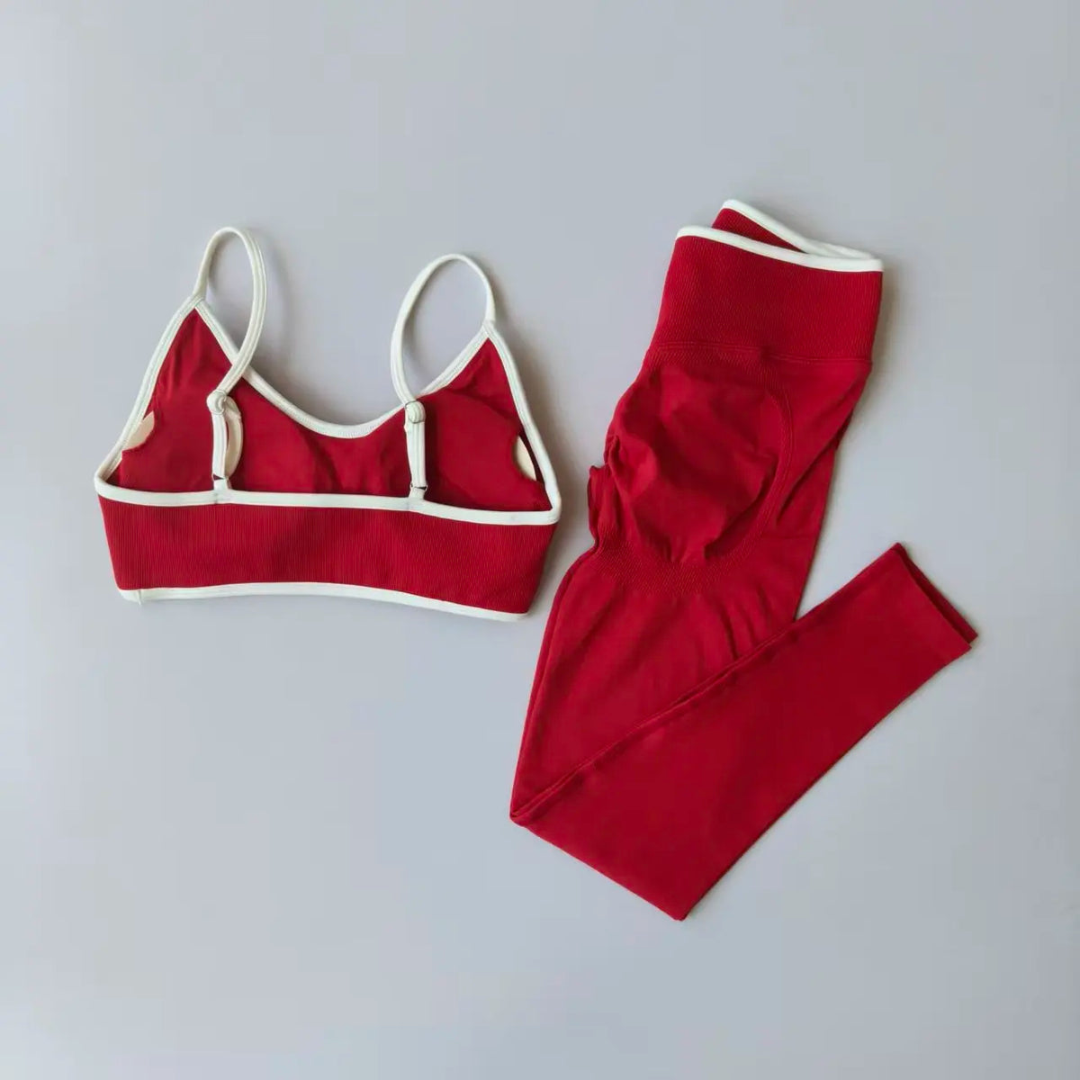 Conjuntos de mallas sin costuras para mujer, sujetadores y mallas deportivas con tiras, mallas esculpidas de cintura alta, pantalones para correr, trajes de gimnasio, 2 uds.
