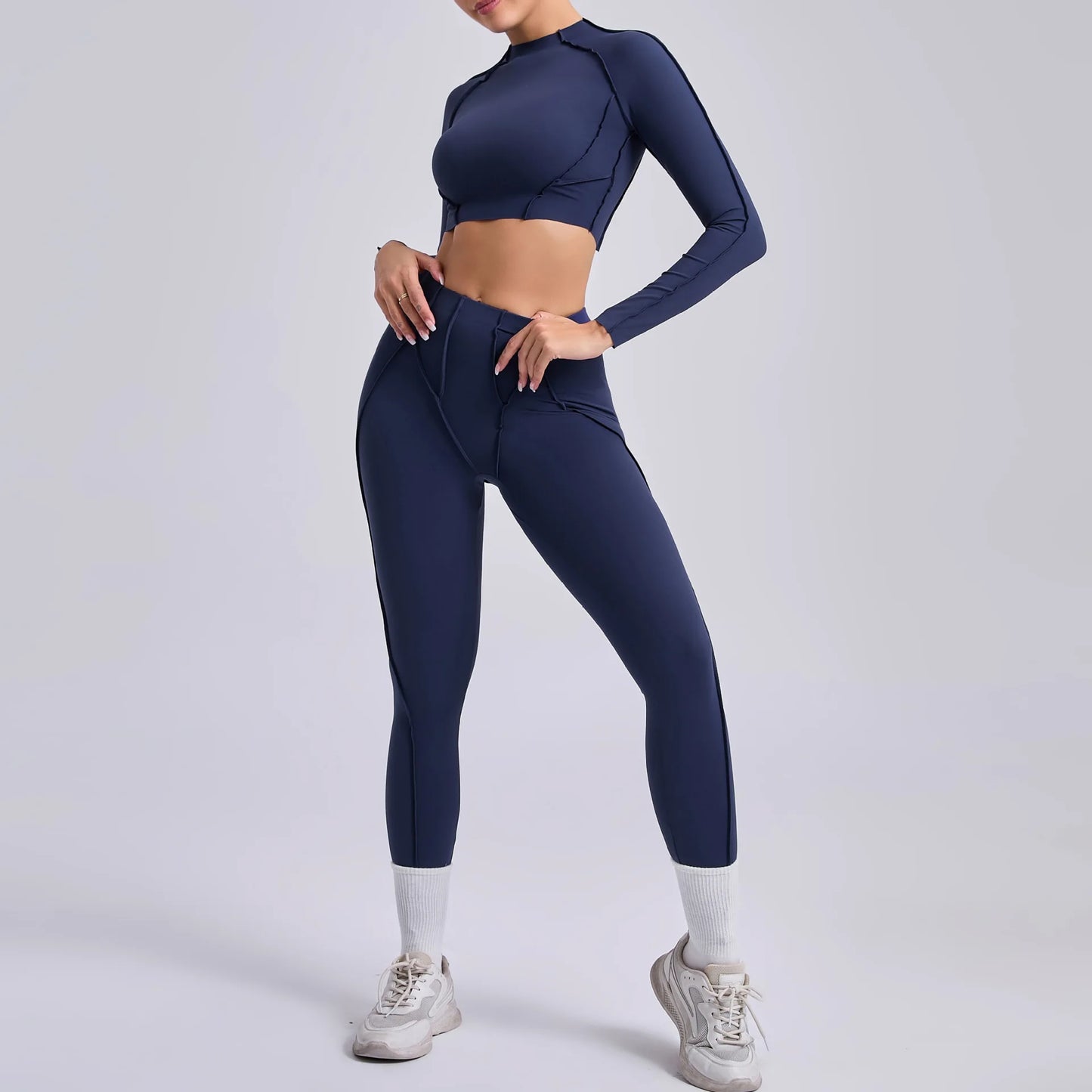 Yoga Sets Sports Fitness High Waist Hip-lifting Shapeing Trousers Backless Bra Suit Workout Gym Leggings Sets for Women