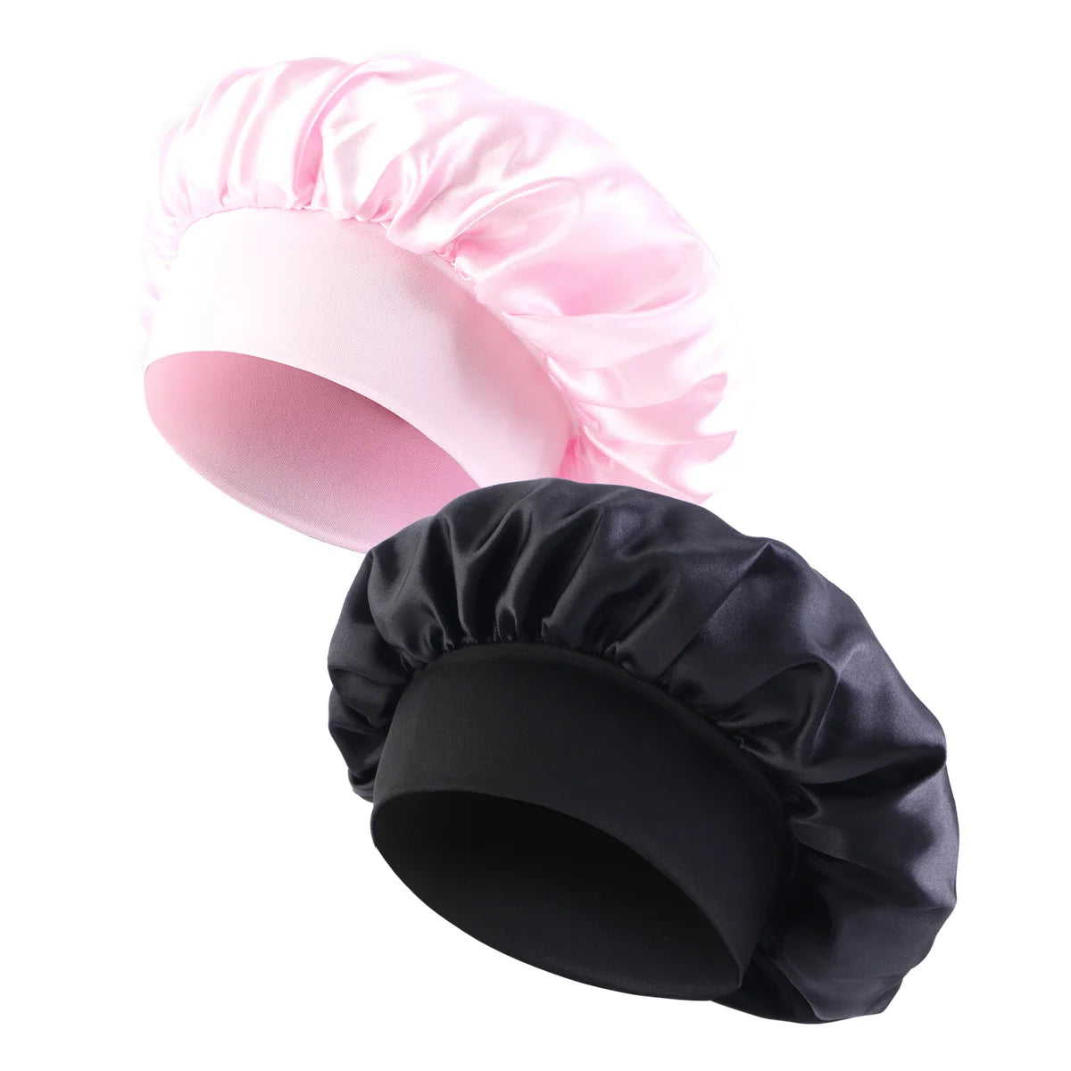 Nuevo gorro de dormir de ala ancha de satén, gorro sedoso para dormir, gorro para dormir con banda suave elástica, gorro de estilismo, herramienta para envolver el cabello