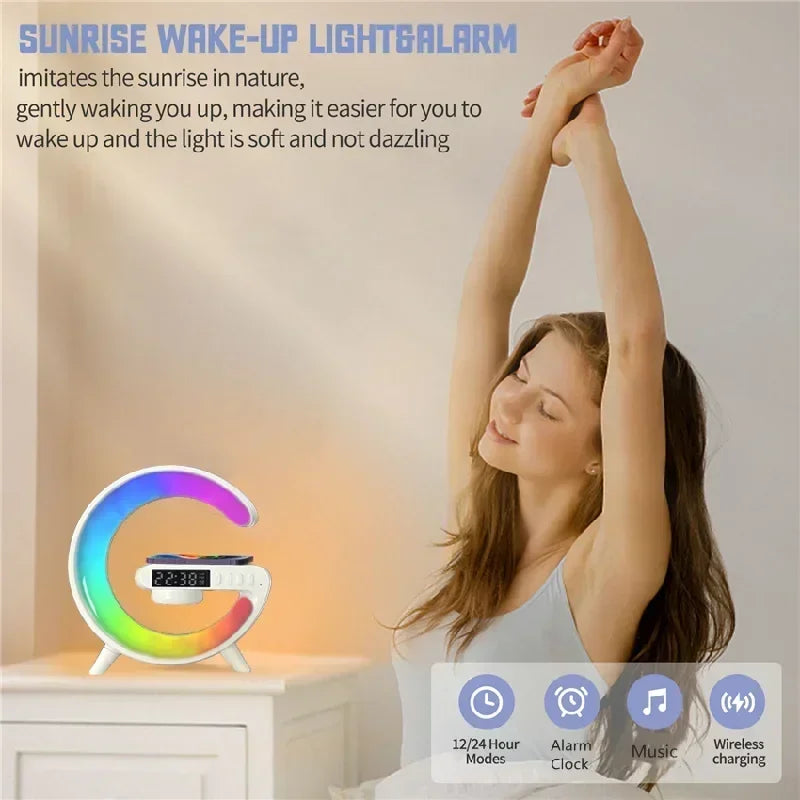 luces brillante con bluethooh  cargador alarma alta voz musica para dormir