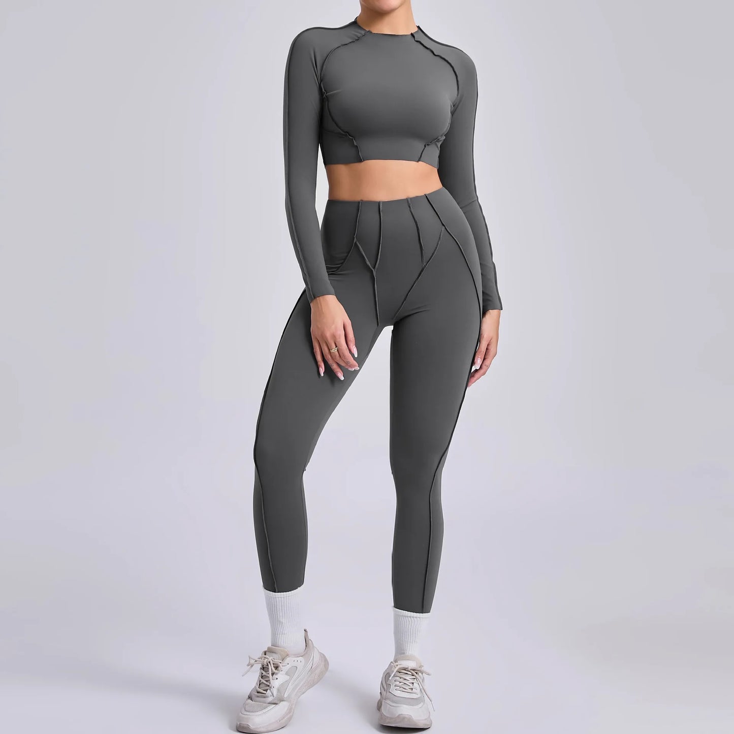 Yoga Sets Sports Fitness High Waist Hip-lifting Shapeing Trousers Backless Bra Suit Workout Gym Leggings Sets for Women