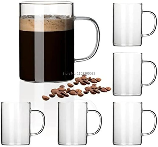 coffe Heat-Resistant Transparent Glass with Handle Water, tea, juice