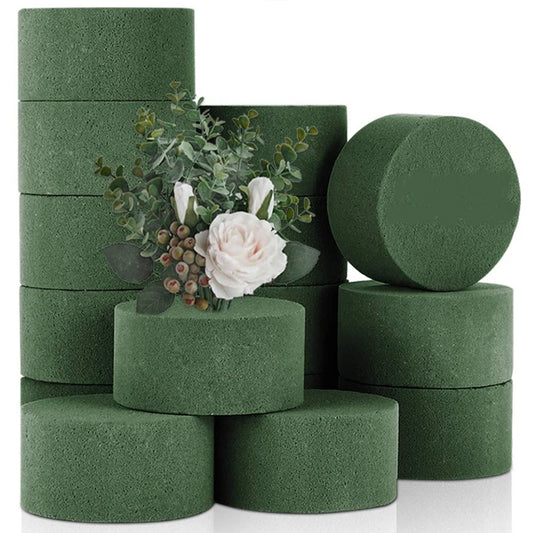 DIY Round Floral Foam Bricks Flowers Mud Green Florist Styrofoam Blocks Wedding Birthday Flower Arrangement Materials Supplies