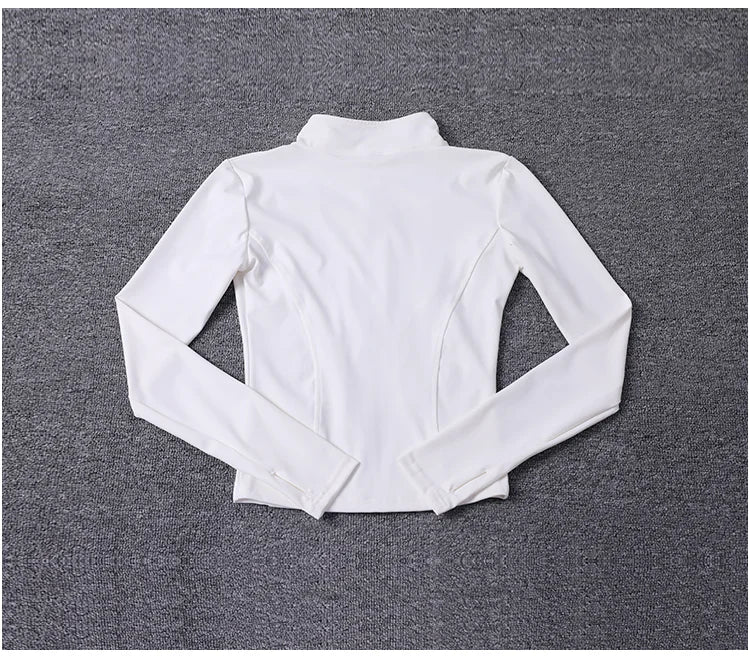 Chaqueta deportiva para mujer, camisa de manga larga, abrigo de entrenamiento, ropa de entrenamiento de gimnasia, ropa deportiva de Yoga