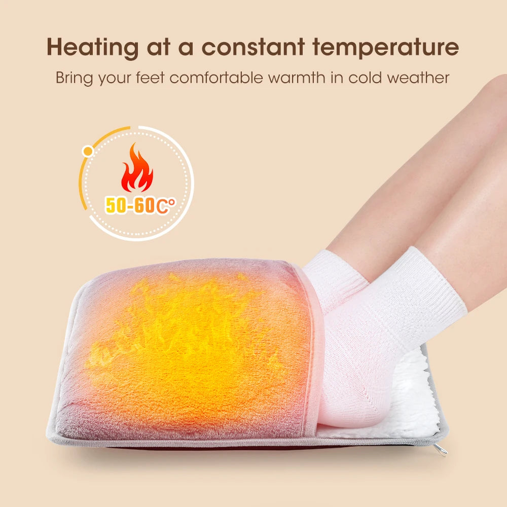 Foot Heating Pad USB Charging Soft Plush Washable Foot Warmer Heater Improve Sleeping Household Foot Warming Mat