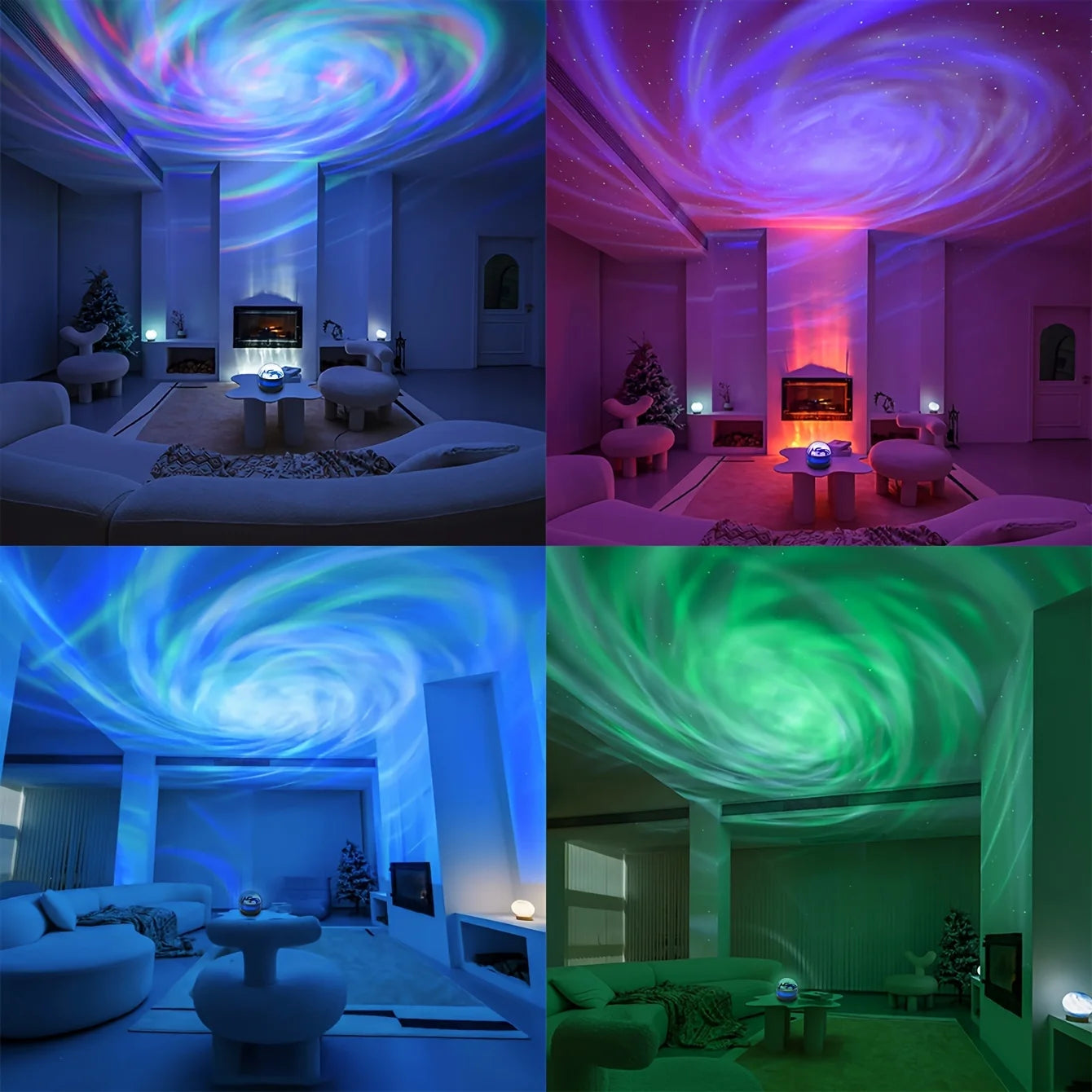 Sky Galaxy Lamp Projector LED Night Light Remote Control Sound Active 5V USB Charging 7 Modes for Kids Room  Party Decor