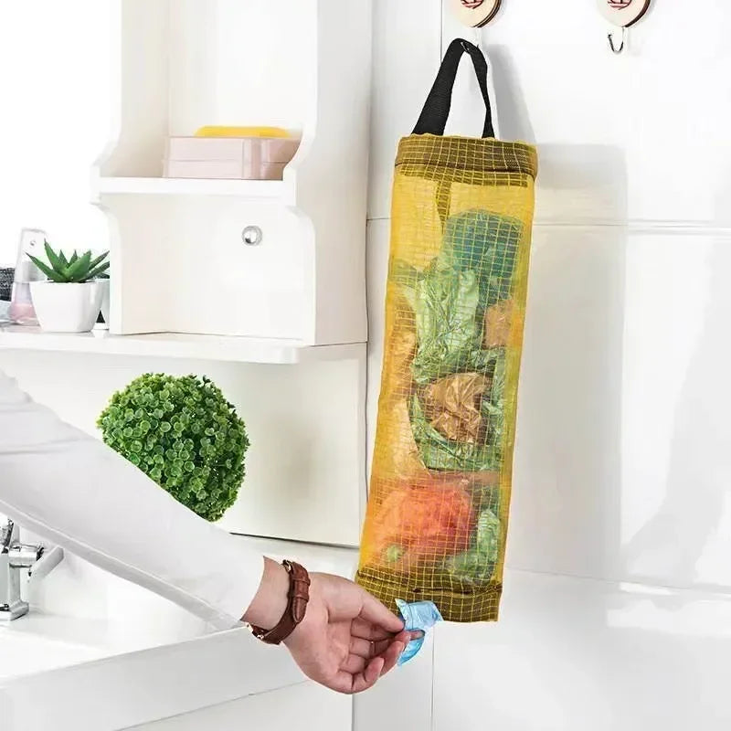 Grocery Bag Holder Plastic Bag Holder Dispenser Hanging Storage Trash Garbage Bag Kitchen Garbage Organizer