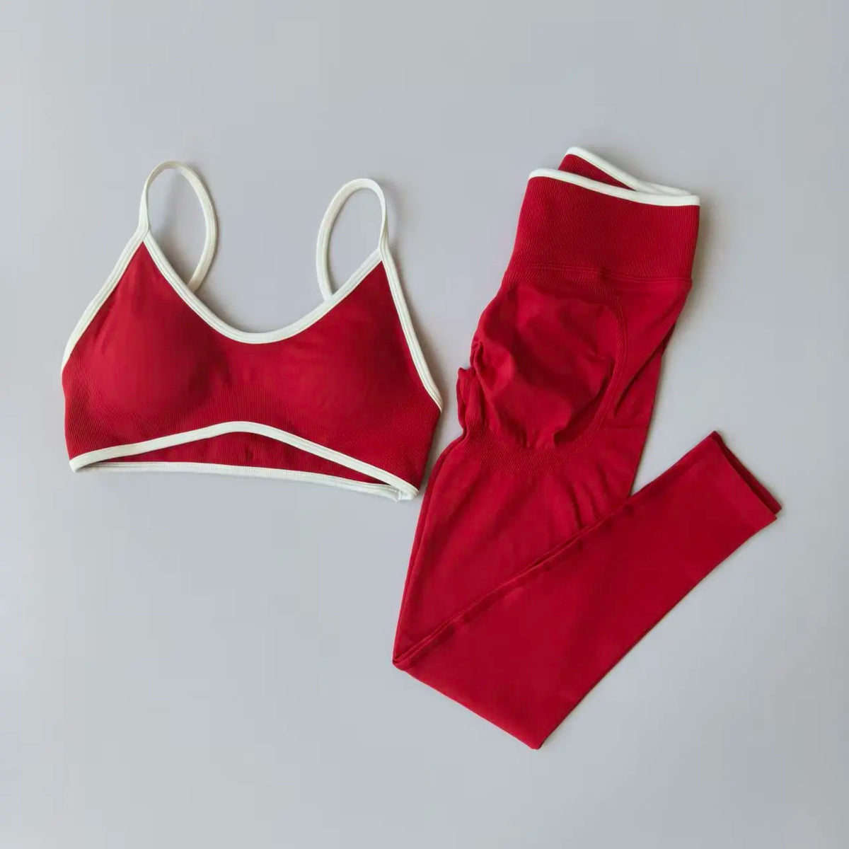 Conjuntos de mallas sin costuras para mujer, sujetadores y mallas deportivas con tiras, mallas esculpidas de cintura alta, pantalones para correr, trajes de gimnasio, 2 uds.