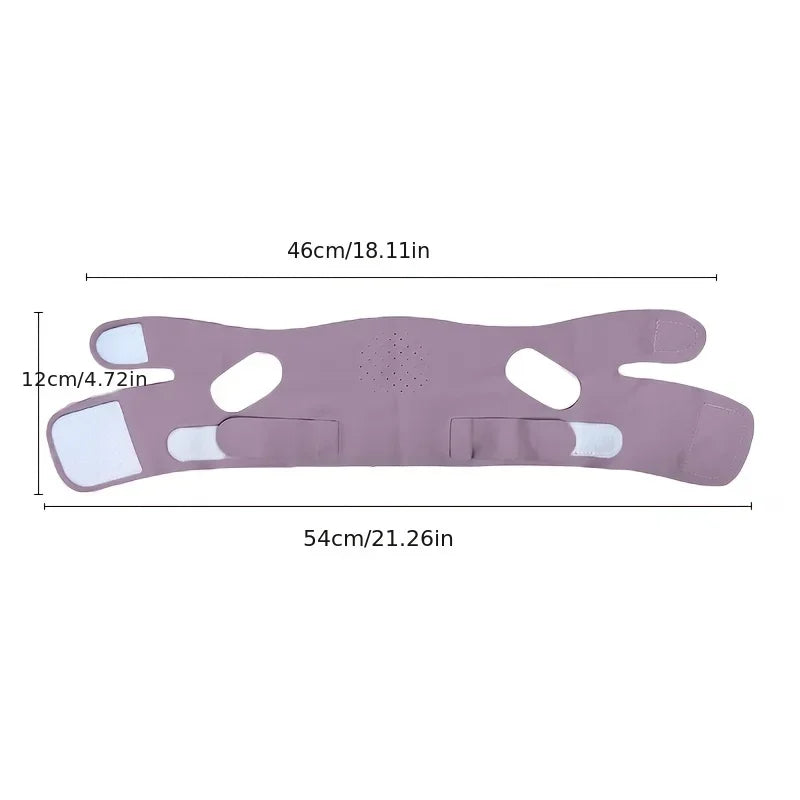 Banda de Estiramiento facial durante la noche con fibra de grafeno: reductor de barbilla doble y definidor de mandíbulas, correa de belleza reutilizable lavable, 5 tamaños