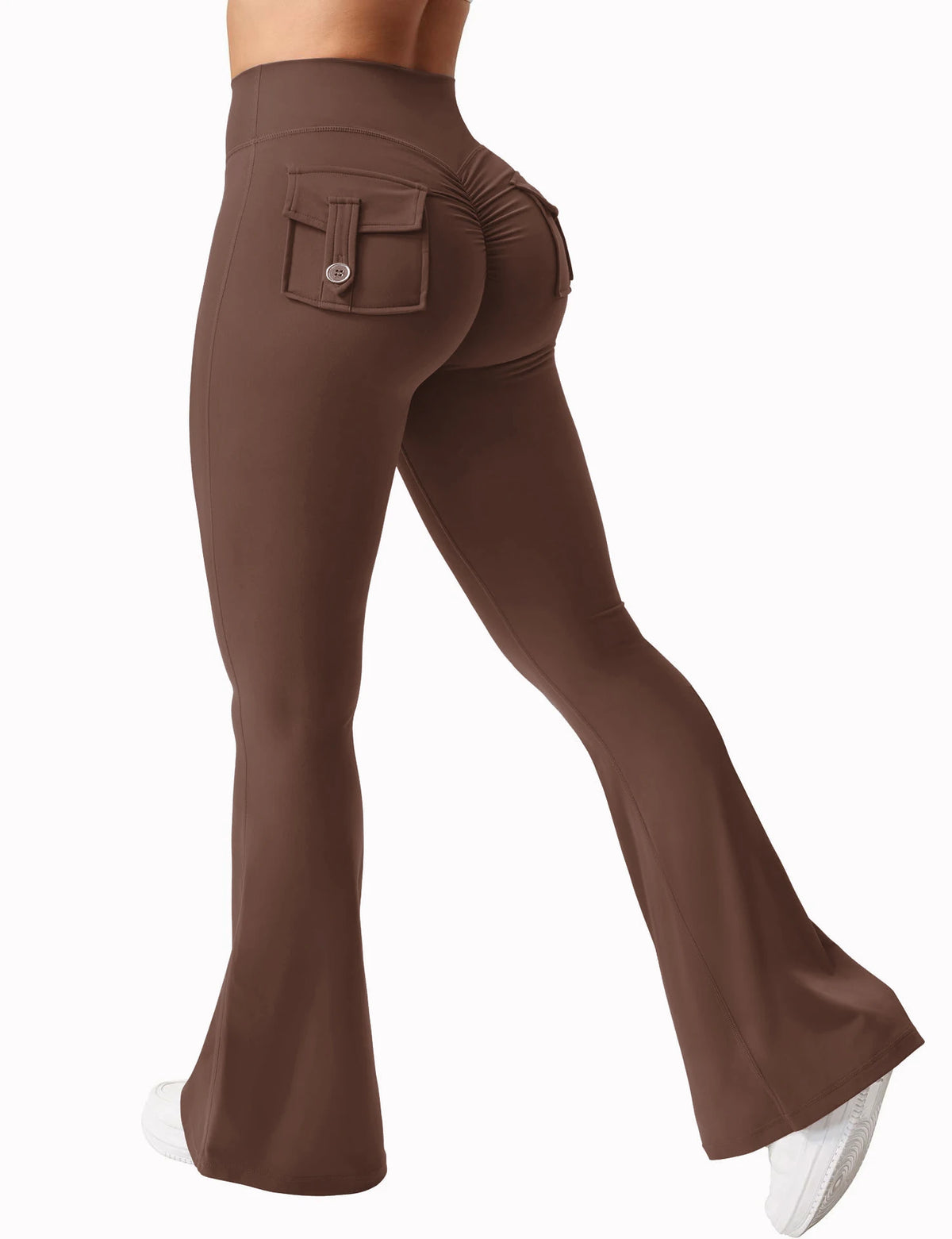 Las más nuevas mallas de Yoga de pierna ancha y alta elasticidad para mujer, sensación desnuda, ropa de trabajo de compresión para Fitness con bolsillos, pantalones de Yoga ﻿