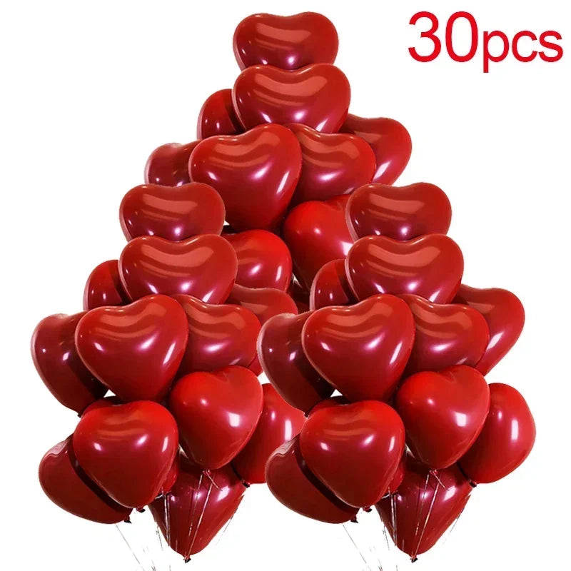 50/10pcs Red Heart Balloons Inflatable Latex Balloon for Valentine Day Wedding Party Anniversary Decoration Supplies Wholesale