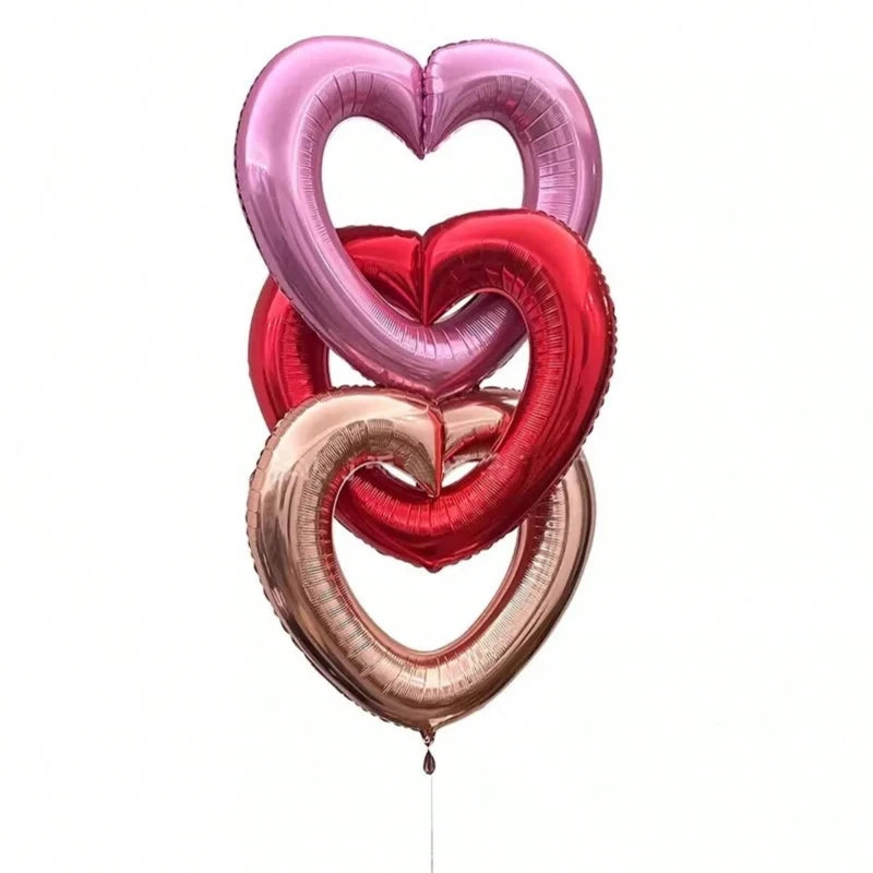 40inch Large Hollowed Out Heart Balloon, Wedding Party Love Balloon,Confession Surprise Love Aluminium Film Balloon