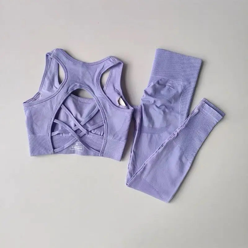 Conjunto de Sujetador deportivo para mujer, camiseta sin mangas profesional para Fitness, mallas para correr a prueba de golpes, traje de Yoga, ropa con sujetador trasero bonito, 2 uds.