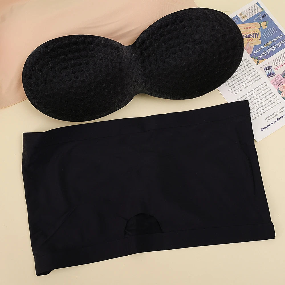 Ice Silk Strapless Bra Girls Seamless Crop Tube Top Bralette for Women Sexy Soft Bras Large Size Bustier Tops Summer Underwear