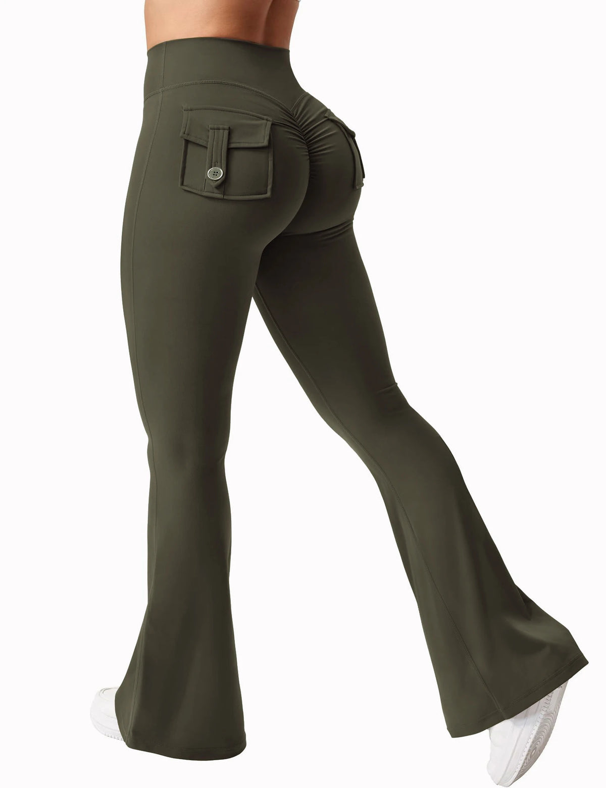 Las más nuevas mallas de Yoga de pierna ancha y alta elasticidad para mujer, sensación desnuda, ropa de trabajo de compresión para Fitness con bolsillos, pantalones de Yoga ﻿