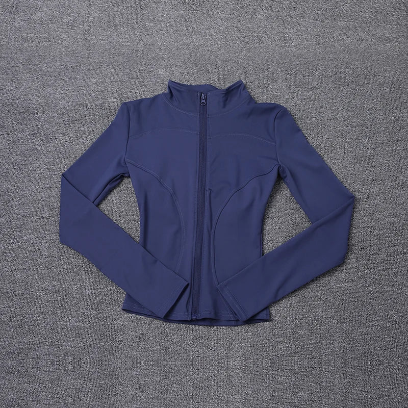 Chaqueta deportiva para mujer, camisa de manga larga, abrigo de entrenamiento, ropa de entrenamiento de gimnasia, ropa deportiva de Yoga