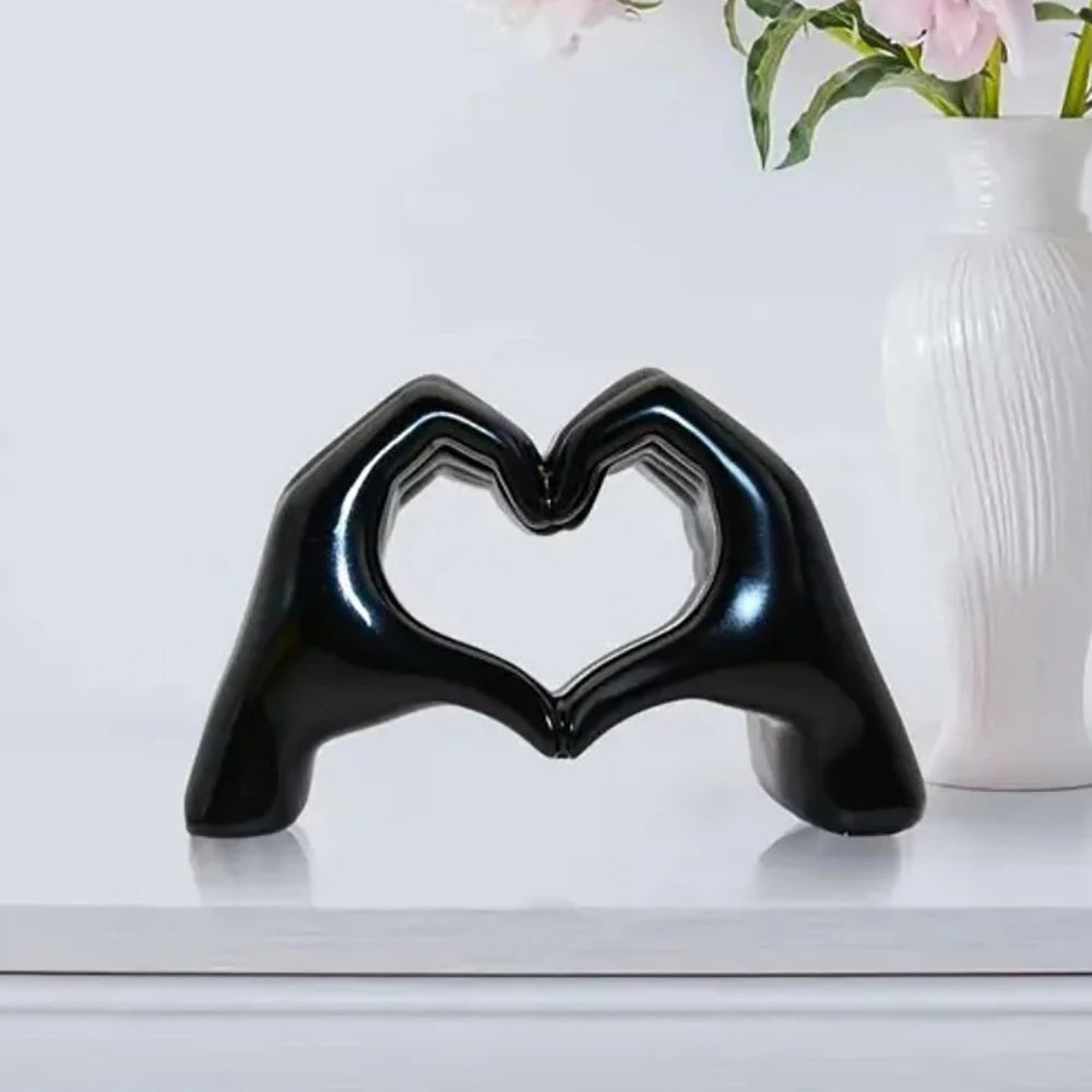 Love Gesture Statues Sculptures Desktop Ornament Sculpture Figurines Nordic Light Luxury Art Crafts Office Home Decoration