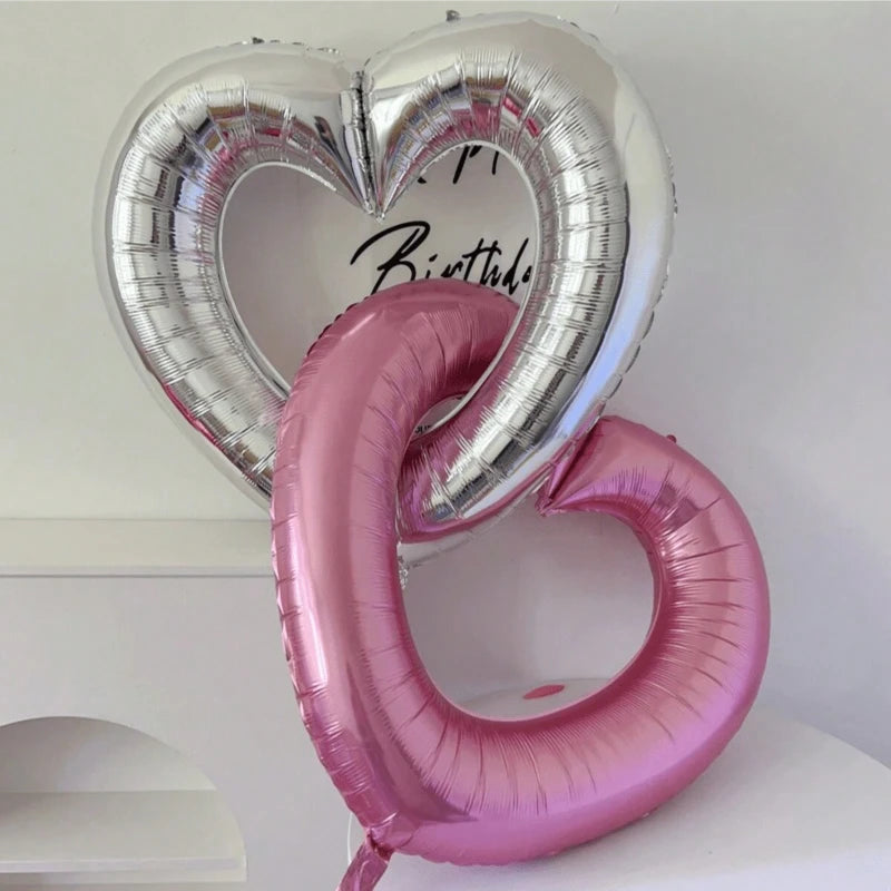 40inch Large Hollowed Out Heart Balloon, Wedding Party Love Balloon,Confession Surprise Love Aluminium Film Balloon