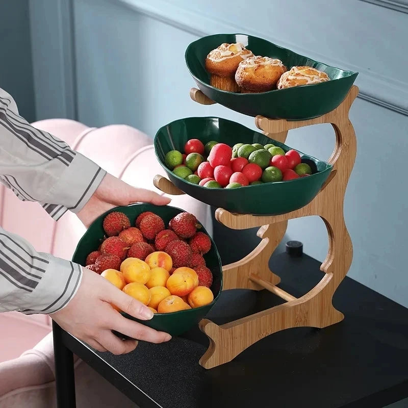 2/3 Layer Fruit Plate Home Living Room Plastic Snack Dish Creative Modern Dried Fruit Basket Candy Dish Cake Stand Salad Bowl