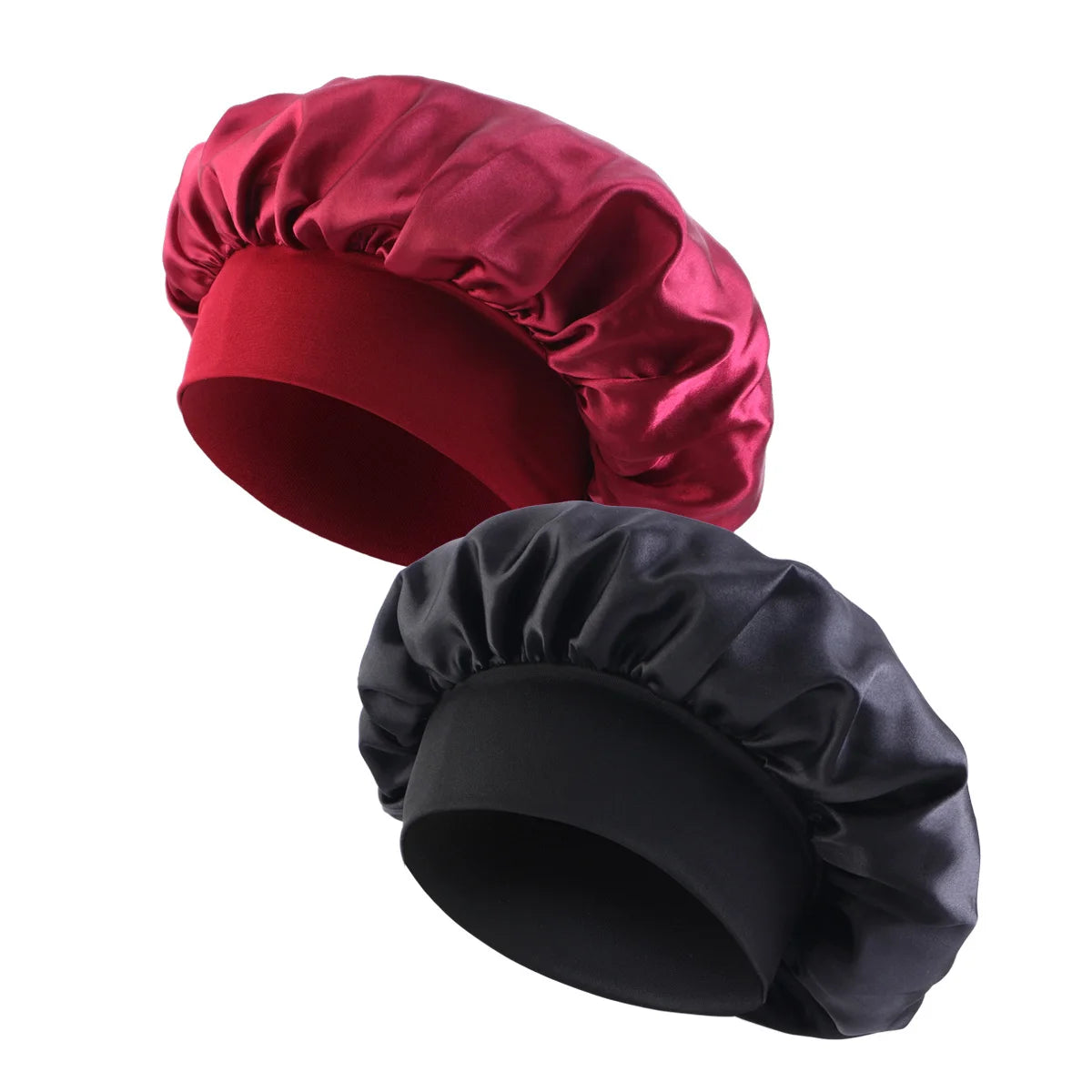 Nuevo gorro de dormir de ala ancha de satén, gorro sedoso para dormir, gorro para dormir con banda suave elástica, gorro de estilismo, herramienta para envolver el cabello
