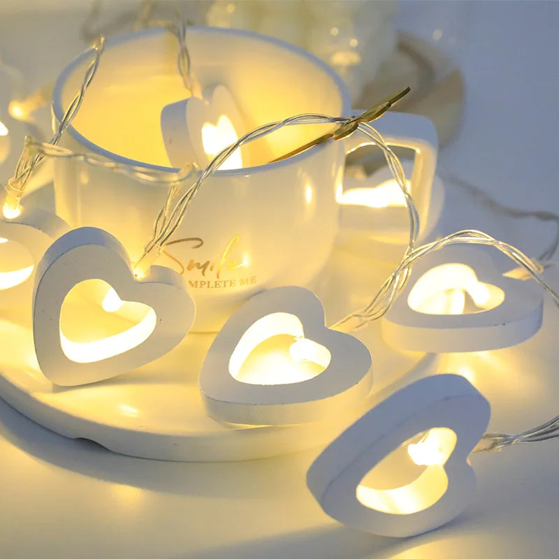 10pcs Valentine's Day Gift Anniversary Decorations heart shape fairy ligths