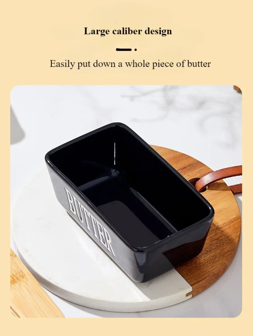 Ceramic Butter Container Box Restaurant Seal Storage Boxes Cheese Box with Knife Bamboo Lid Butters Slicer Butter Dish Tableware