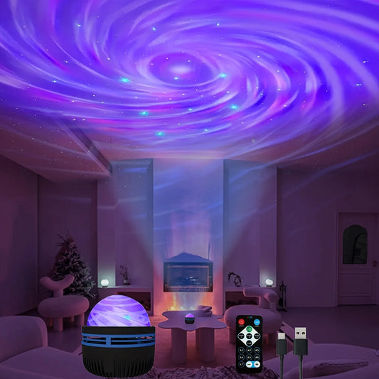 Sky Galaxy Lamp Projector LED Night Light Remote Control Sound Active 5V USB Charging 7 Modes for Kids Room  Party Decor