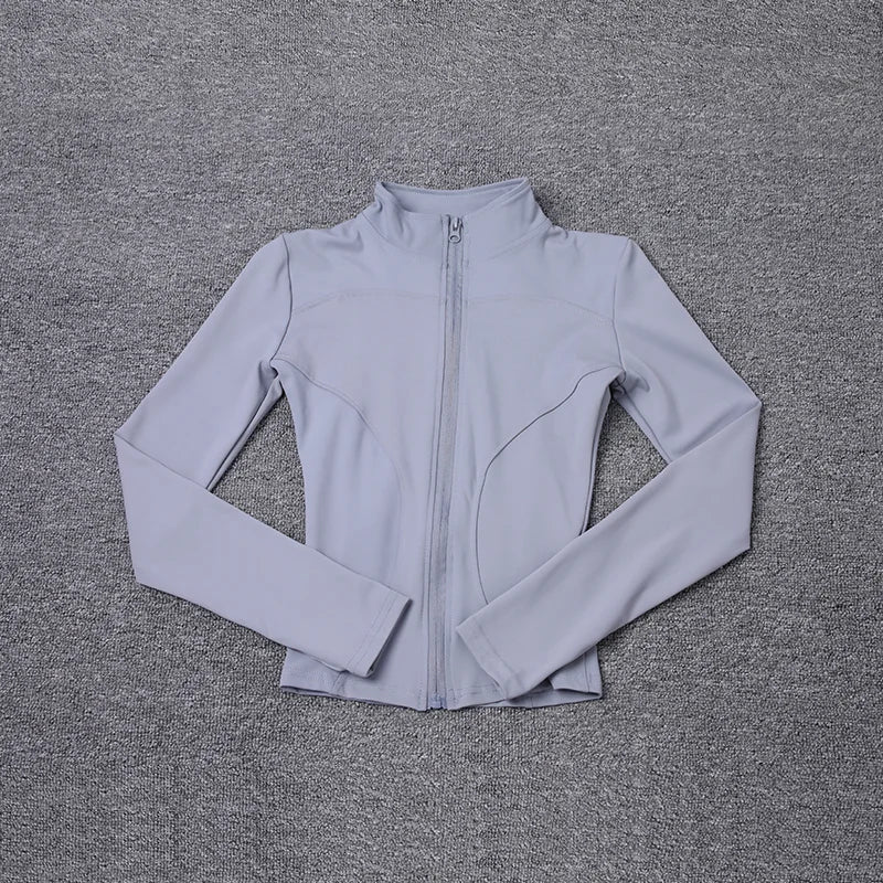 Chaqueta deportiva para mujer, camisa de manga larga, abrigo de entrenamiento, ropa de entrenamiento de gimnasia, ropa deportiva de Yoga