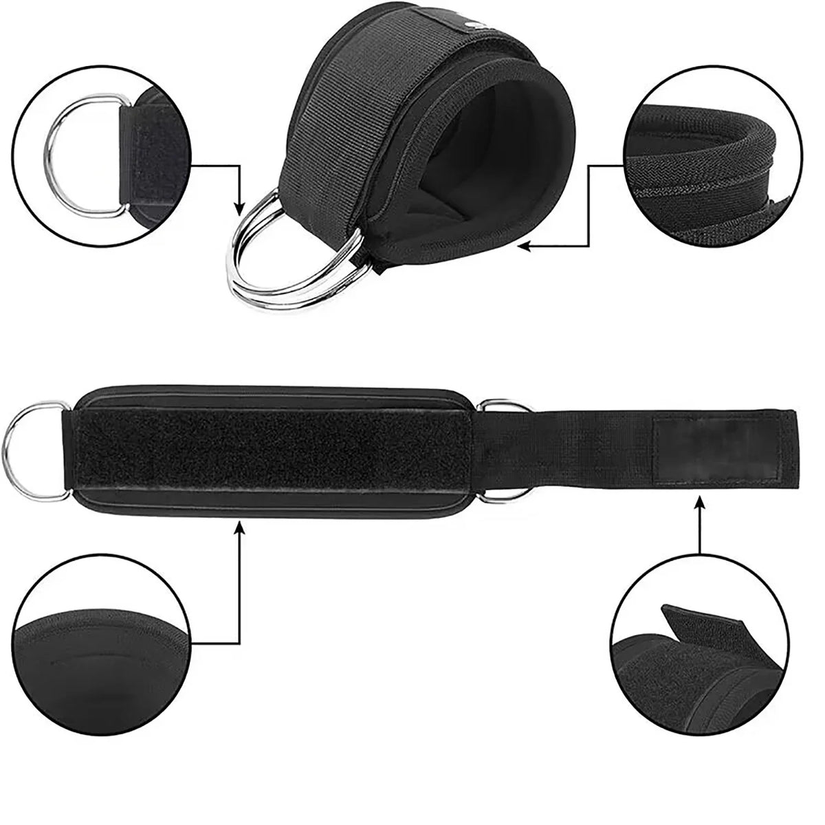 Correas de tobillo para máquinas de Cable, puños de tobillo acolchados para  ejercicio 1 unida