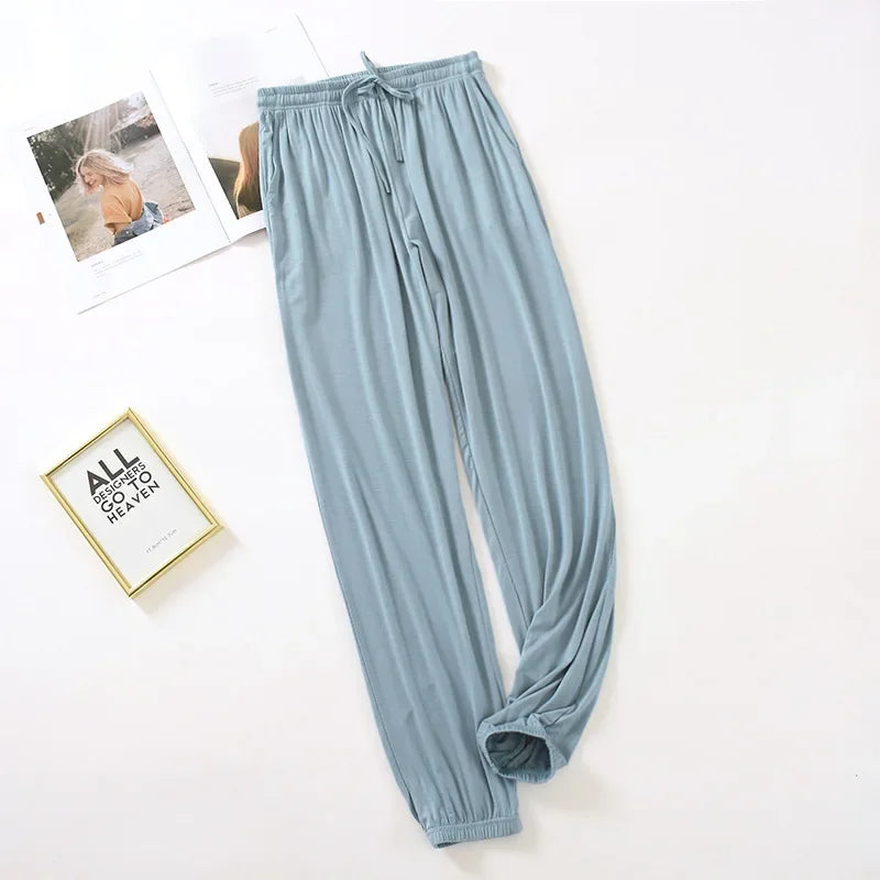 new style home service ladies pants spring and summer thin modal loose large size solid color home pants women bottoms