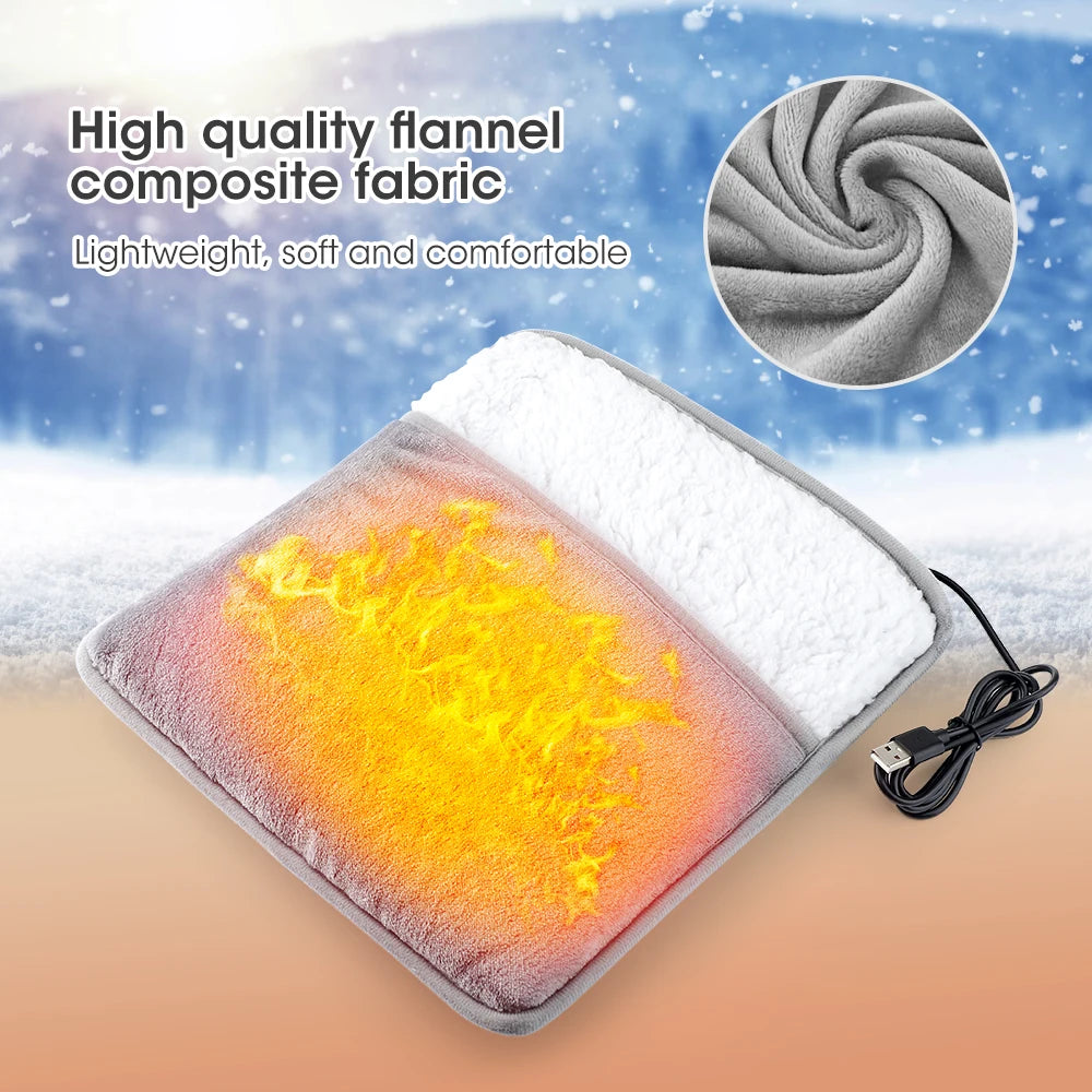 Foot Heating Pad USB Charging Soft Plush Washable Foot Warmer Heater Improve Sleeping Household Foot Warming Mat