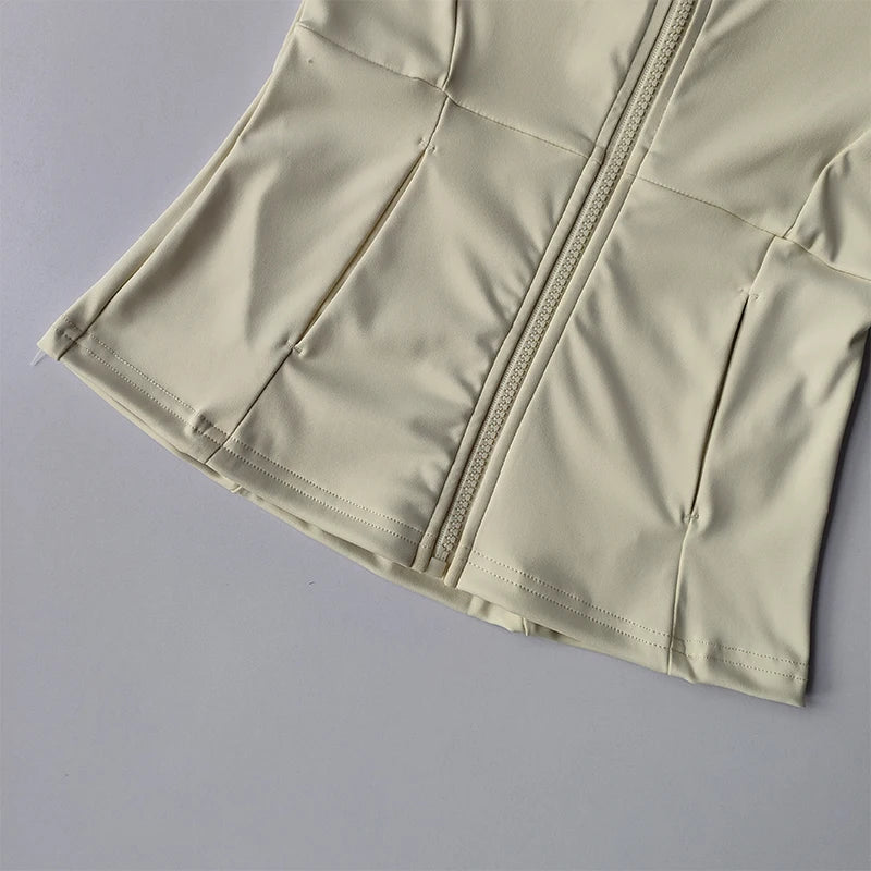 Chaqueta deportiva con cremallera para mujer, camisa de Yoga para Fitness, abrigos para entrenamiento y correr, cárdigan cálido de manga larga para gimnasio, chaqueta ajustada ajustada, ropa deportiva