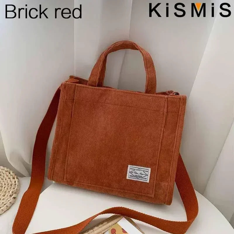 Bag For Women New Style Simple Corduroy Portable Large Capacity Bag Ins Fashion Trend Small Square Handbag