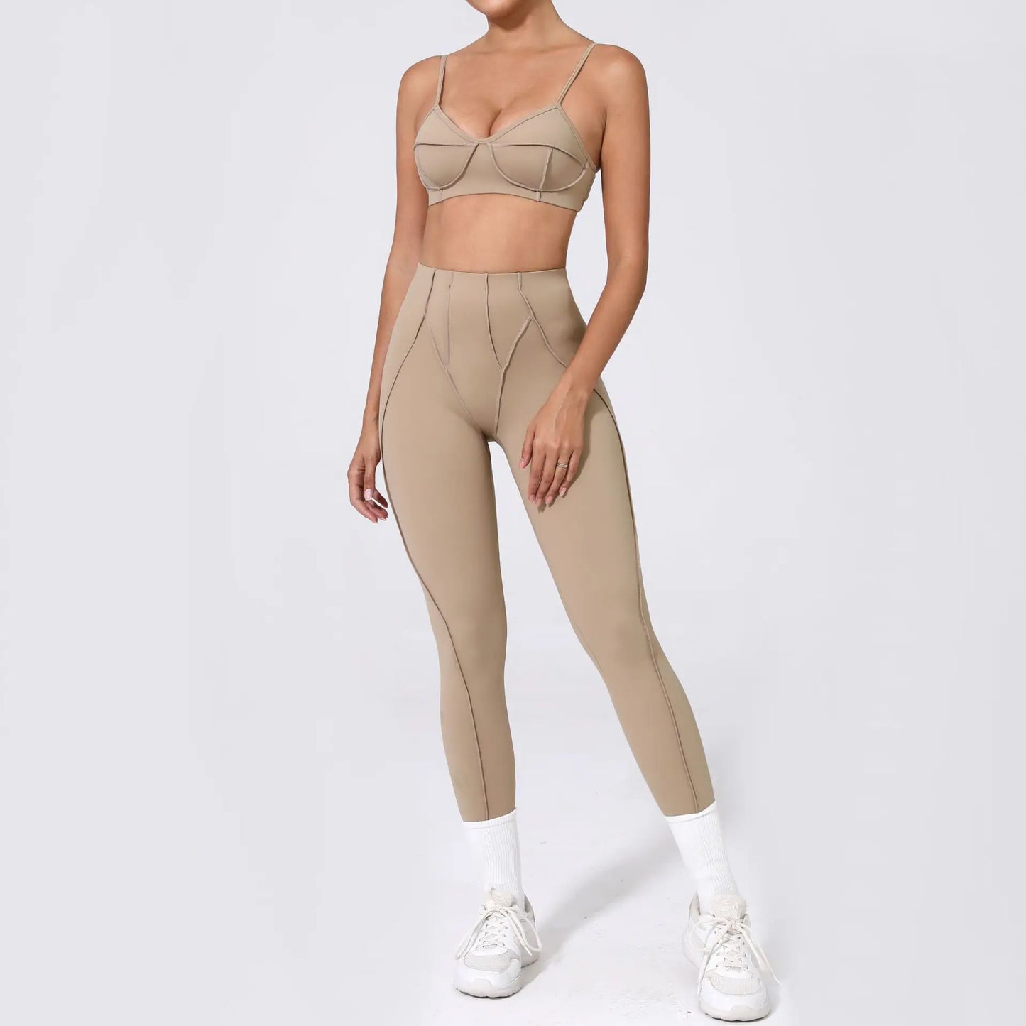 Yoga Sets Sports Fitness High Waist Hip-lifting Shapeing Trousers Backless Bra Suit Workout Gym Leggings Sets for Women