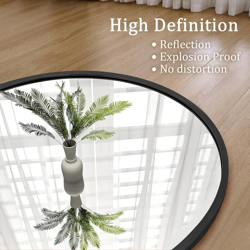 Full Length modern Mirror with Stand - 57" x 18" Aluminum Alloy Frame Full Body Mirror