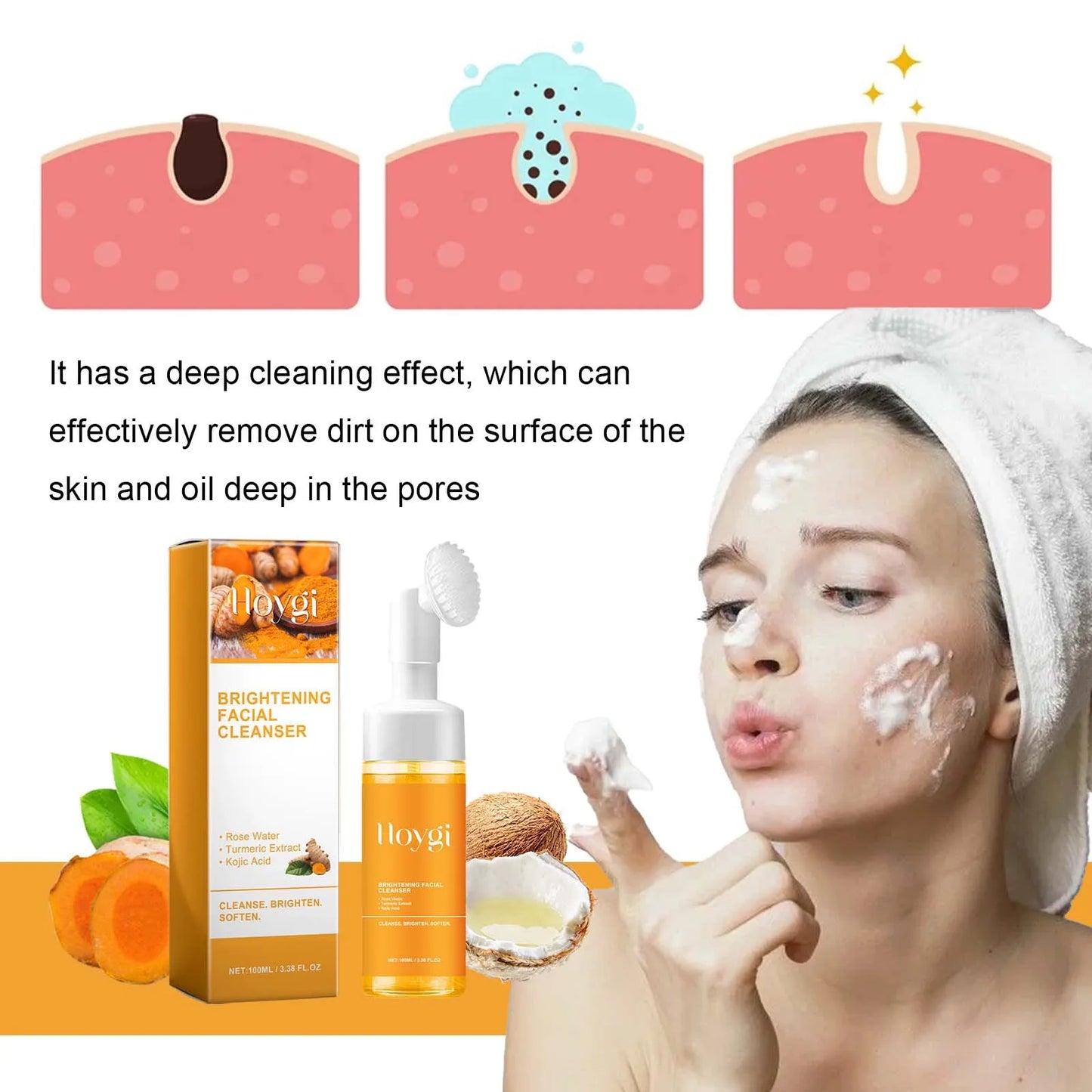 Turmeric Cleanser Anti Acne Oil Control Blackhead Remover Skin Cleansing