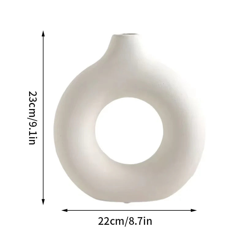 1pc Imitation Ceramic Pure White Vase Decorative Vasen Single Branch Flower Arranging Ornament New Design Flowerpot Table Decor