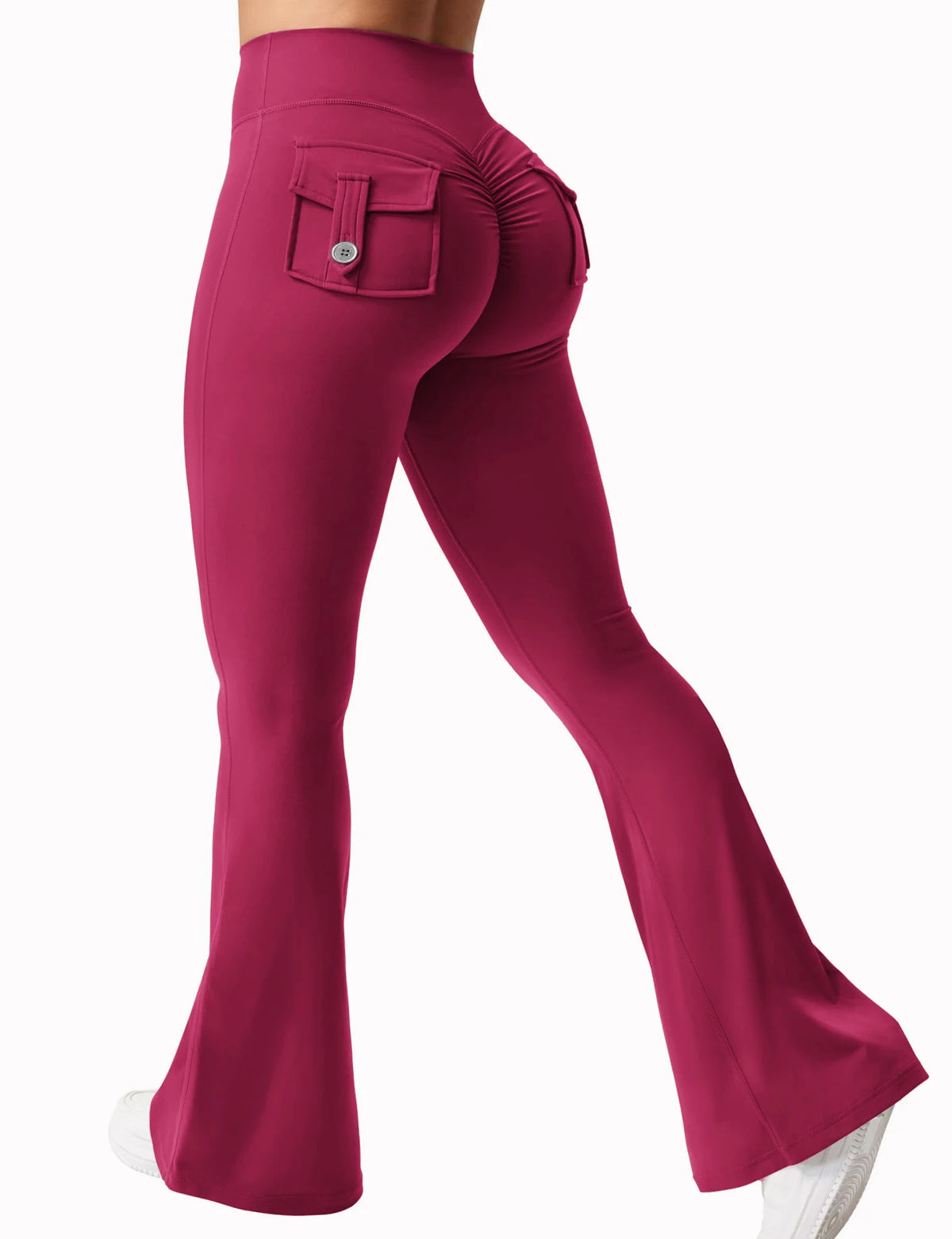 Las más nuevas mallas de Yoga de pierna ancha y alta elasticidad para mujer, sensación desnuda, ropa de trabajo de compresión para Fitness con bolsillos, pantalones de Yoga ﻿