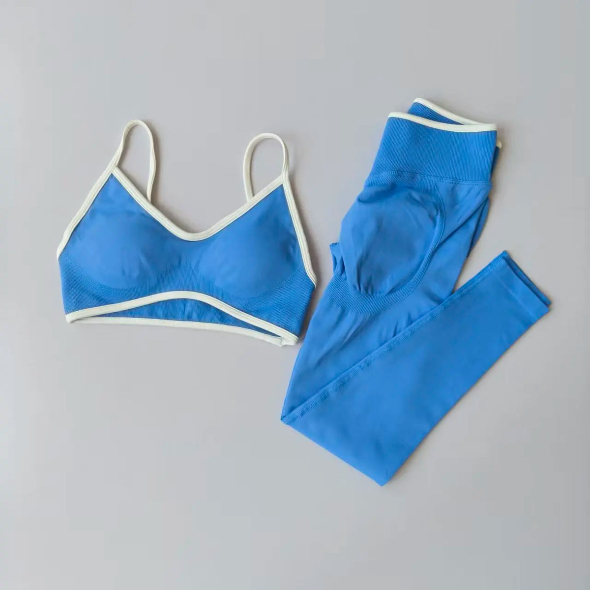 Conjuntos de mallas sin costuras para mujer, sujetadores y mallas deportivas con tiras, mallas esculpidas de cintura alta, pantalones para correr, trajes de gimnasio, 2 uds.