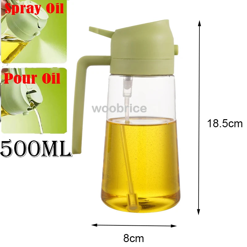 2in1 Kitchen Spray Oil Dispenser 500ml Oil  Sprayer Polisher for Air Fryer Salad Grilling Roasting Cooking Kitchen Acceesories